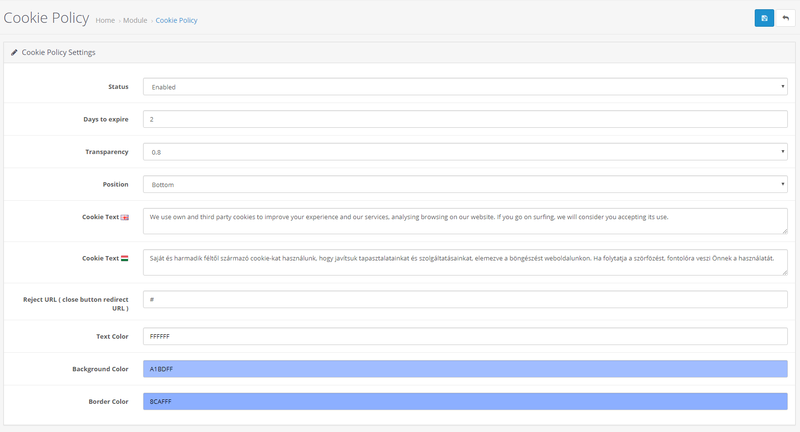 Accept Cookie Policy Responsive For OpenCart screenshot 5
