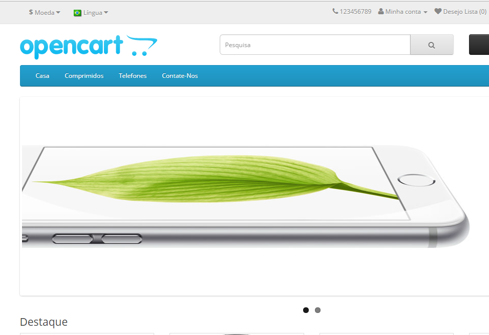 Brazilian Portuguese Language Pack for OpenCart - Complete Pack screenshot 3